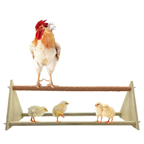 Fenteer Escalera de Percha de Pollo gallinas Soporte de Madera Juguete Hecho a Mano Duradero, fácil instalación