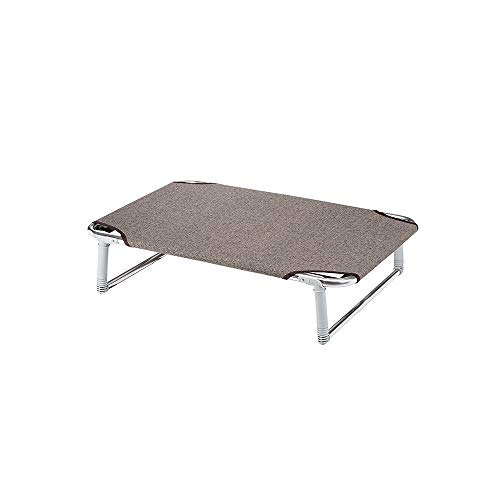 Feplast Cama elevada Plegable para Perros Dream 80, Cama elevada con una sólida Estructura de Aluminio con elásticos Reforzados, Tela de Tejido, 84 x 54 x h 7 cm Tórtola, Negro (70508989)