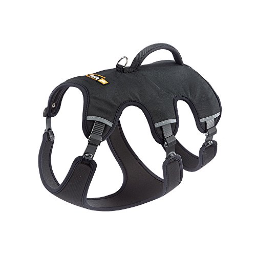 Ferplast Arnés ergonómico para Perros ERGOTREKKING P Small, 6 Cierres con microrregulación con Suave Acolchado, Reflectante, A: de 32 a 42 cm - B: de 46 a 56 cm - C: de 42 a 52 cm - L 20 cm Negro