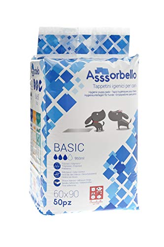 Ferribiella IGN020 Tapetes higiénicos para perros, básicos, 60x90 cm, blanco - 200 tapetes, Paquete con 4 unidades