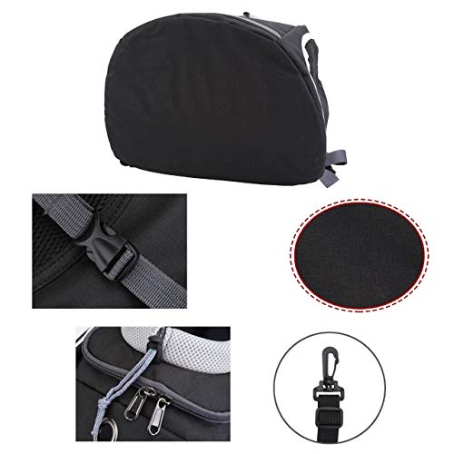 Filhome Mochila con tirantes para perros pequeños y gatos (12 lbs máx.) con apertura frontal y ventana de malla (negro)