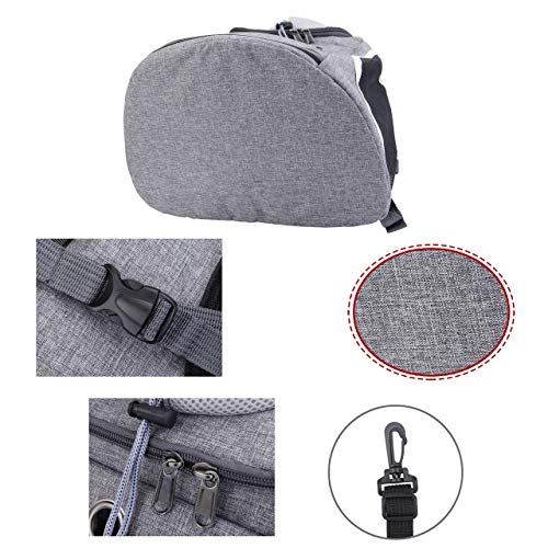 Filhome Mochila para perros y gatos para gatos y perros cachorros, transpirable, con ventana de malla y apertura frontal hasta 6 kg (gris)