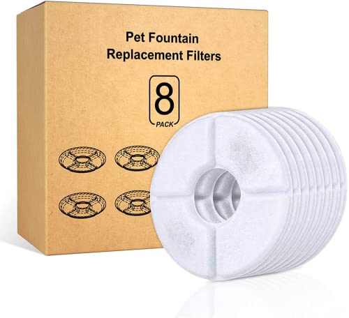 Filtro para Fuente de Agua, Filtro de Repuesto para Fuente de Gato con Resina y Carbón Activo (8 Unidades)