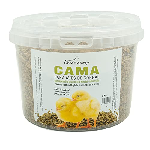 FINCA CASAREJO Cama para gallinas - Copos texturizados con Tratamiento Antimicrobiano - Previene la pododermatitis Plantar de Las Aves - Producto Natural Absorbente para gallineros (Ref. FCCAM2)