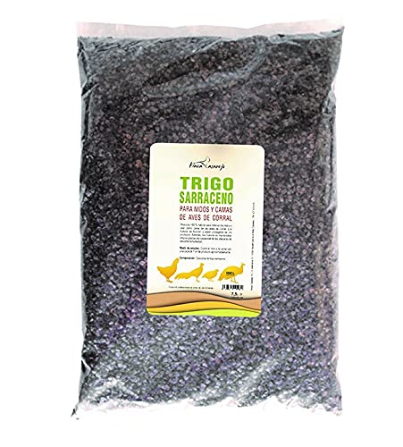 FINCA CASAREJO Cáscaras de Trigo sarraceno para nidos 25 L - Producto Natural para acolchar la Cama de Las Aves de Corral - Cáscaras para Absorber la Humedad y Proteger los Huevos de Las gallinas