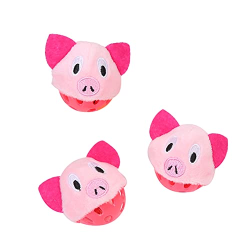 Fisheraw 3 uds. de Peluche con Forma de Cerdo de Rana Ahuecado Redondo, Gatito de Gato Interactivo Cerdo Rosa*