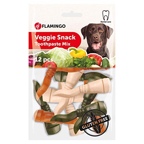 Flamingo Snacks Dentales Veggies Pasta de Dientes 7,5 cm - 12 uds