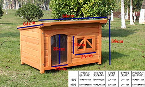 Flashing Casa De Perro Al Aire Libre Impermeable Interior Perrera De Madera Casa De Salchichas Corgi Teddy Four Seasons Universal Pet House (Size : Medium)