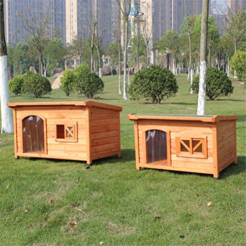 Flashing Casa De Perro Al Aire Libre Impermeable Interior Perrera De Madera Casa De Salchichas Corgi Teddy Four Seasons Universal Pet House (Size : Medium)