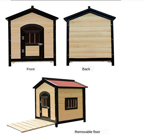 Flashing Casa para Perros De Madera Maciza De Tamaño Pequeño Y Mediano para Exteriores, A Prueba De Lluvia E Impermeable, Jaula De Madera para Perros, Casa para Perros, Casa para Perros