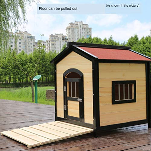 Flashing Casa para Perros De Madera Maciza De Tamaño Pequeño Y Mediano para Exteriores, A Prueba De Lluvia E Impermeable, Jaula De Madera para Perros, Casa para Perros, Casa para Perros