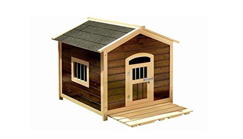 Flashing Casa para Perros, Perrera Impermeable Protección Solar Anticorrosión Casa Pequeña Jaula para Perros Al Aire Libre Perrera para Mascotas Casa para Perros De Madera Maciza