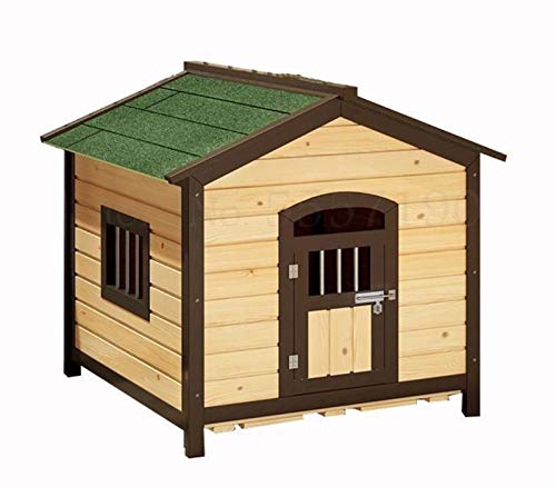 Flashing Casa para Perros, Perrera Impermeable Protección Solar Anticorrosión Casa Pequeña Jaula para Perros Al Aire Libre Perrera para Mascotas Casa para Perros De Madera Maciza