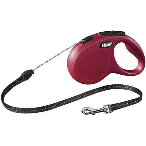 Flexi - Correa de cuerda New Classic para perros (Mediano- 5m) (Rojo)