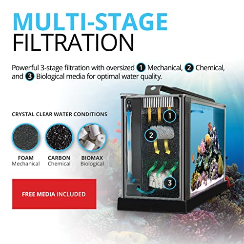 Fluval Sea Evo V 10528A1 - Kit de acuario, color negro, 5 galones, 10528A1