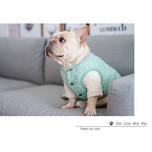 Fmiljiaty Ropa Perros Chaleco para Perros con Botones Chaleco Bulldog francés Chaleco Bulldog inglés Ropa para Perros Chaqueta Caliente Moda otoño Invierno