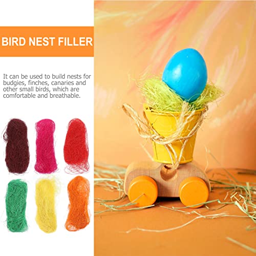 FOMIYES 6 Unids Pájaro Nido Material Natural Seda Pájaro Nido Relleno de Pascua Huevo Nido de Huevo de Color Pollo Pills de Nidificación Caja de Regalo Relleno a Granel de Pascua Arte