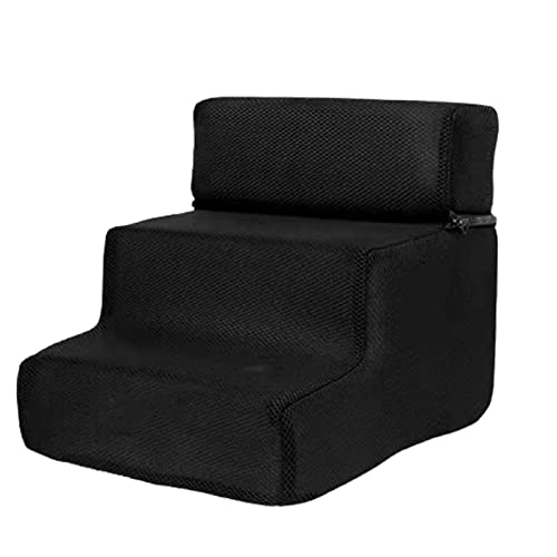 FOReverweihuajz Para Escalera para Mascotas, para Escalera para Perro Teddy, para Escalera Lateral para Sofá De Cuero Artificial, Diseño Antideslizante, para Perros Pequeños Y Medianos Negro 1