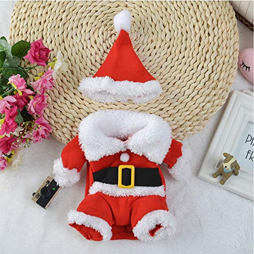 fpengfashion Mascota Navidad Santa Disfraces con sombrero Perro Lindo Vacaciones Cosplay Traje Claus Ropa Cachorro Invierno Abrigo Caliente