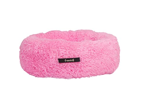 Freedog Donut Antiestres para Perros y Gatos de Todas Las Edades (50 cm, Rosa)