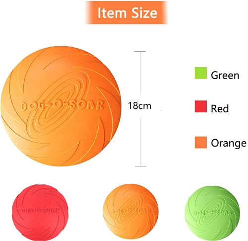 Frisbees de 3 piezas para perros, platillo volador para mascotas, disco volador de goma, 7 pulgadas / 18 cm, perfecto para lanzar perros, entrenar, jugar y atrapar