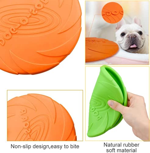 Frisbees de 3 piezas para perros, platillo volador para mascotas, disco volador de goma, 7 pulgadas / 18 cm, perfecto para lanzar perros, entrenar, jugar y atrapar