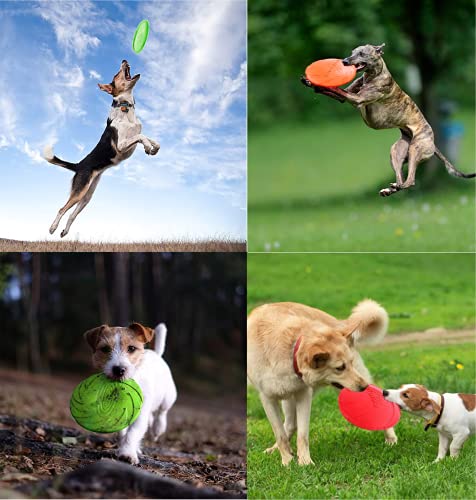 Frisbees de 3 piezas para perros, platillo volador para mascotas, disco volador de goma, 7 pulgadas / 18 cm, perfecto para lanzar perros, entrenar, jugar y atrapar