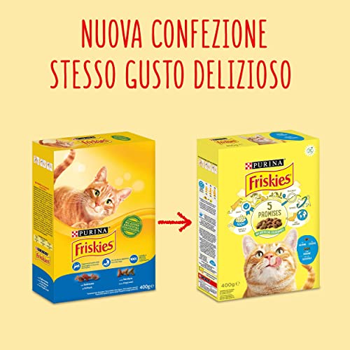 Friskies Adult pienso para el Gato, con salmón y Verduras aggiunte, 400 g – Paquete de 20 Unidades