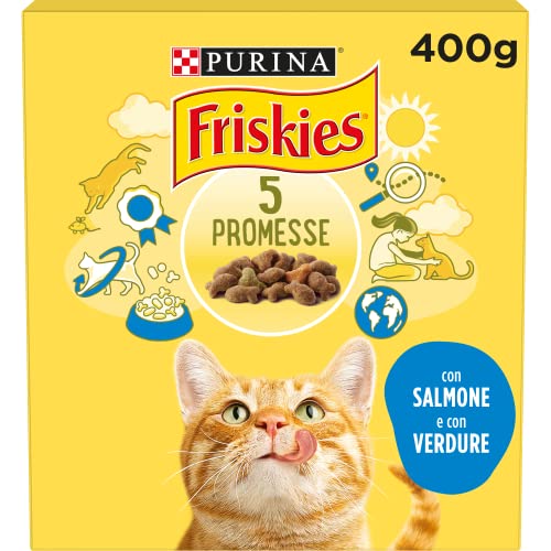 Friskies Adult pienso para el Gato, con salmón y Verduras aggiunte, 400 g – Paquete de 20 Unidades