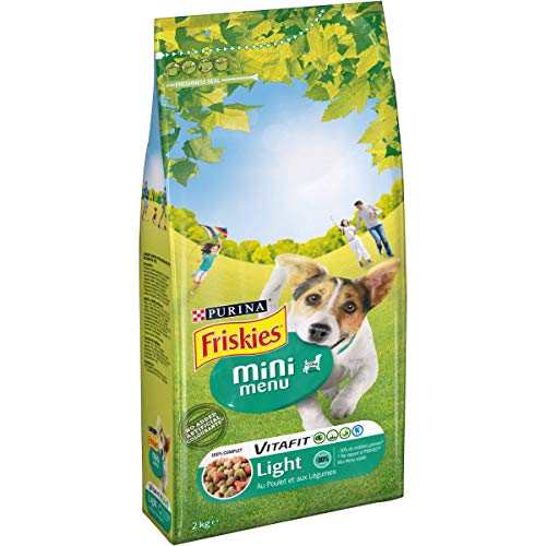 FRISKIES Mini Menu Light – Pollo – 2 kg – Pienso para Perros Adultos pequeños – Juego de 1