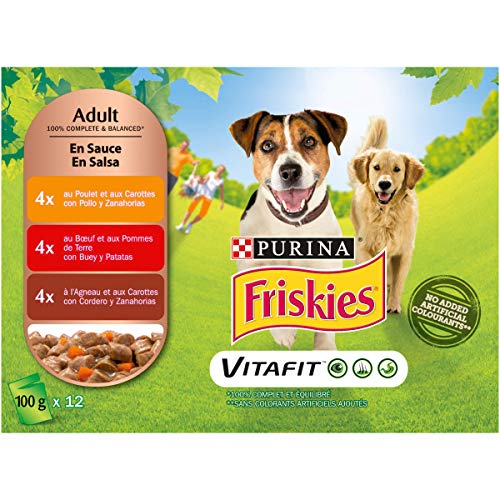 Friskies Purina Friskies Adulto con Pollo, Cordero y Buey en Salsa 12x100 g, 1200 g