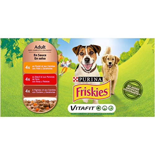 Friskies Purina Friskies Adulto con Pollo, Cordero y Buey en Salsa 12x100 g, 1200 g