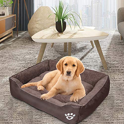 FRISTONE Cama Lavable para Perros pequeños y Grandes Cama Blanda para Perros,XL Marrón