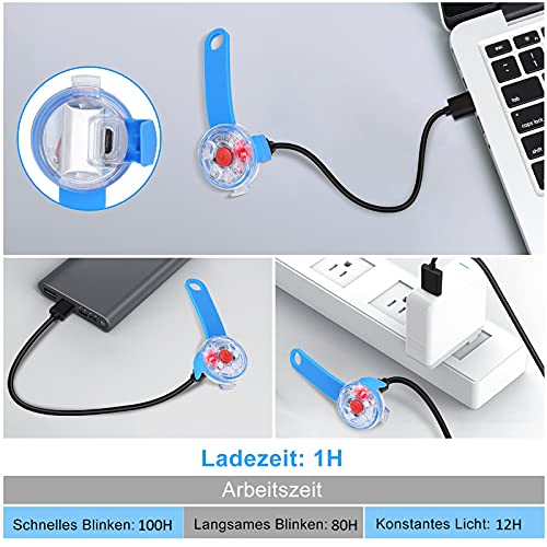 Fttouuy Luz intermitente LED de seguridad para perros y gatos, LED colgante USB recargable para perro, 3 modos intermitentes, luces de seguridad impermeables para mascotas