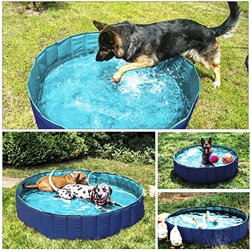 Fuloon Piscina Perros, Piscina para Niños, Gatos Bañera Plegable para Mascotas, Piscina de Baño PVC Antideslizante y Resistente al Desgaste, Adecuado para Niños/Mascotas Interior Exterior al Aire