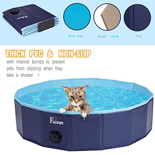 Fuloon Piscina Perros, Piscina para Niños, Gatos Bañera Plegable para Mascotas, Piscina de Baño PVC Antideslizante y Resistente al Desgaste, Adecuado para Niños/Mascotas Interior Exterior al Aire