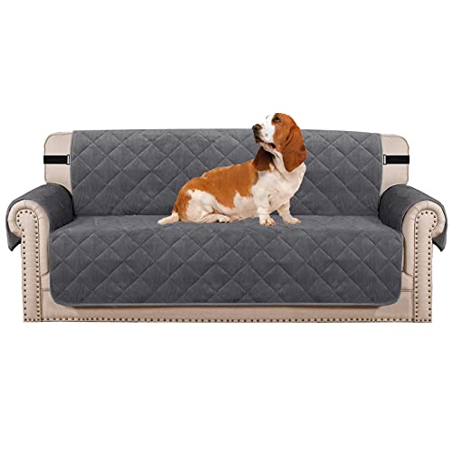 Funda De Sofá Acolchada Protector De Sofá Antideslizante Protector De Mascotas Perros Gatos,Almohadilla De Protección contra Desgaste Y Grietas,Decoración para Sofa,Gris,2 Seater