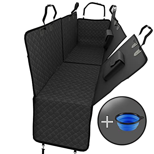 Funda para Perros para Asiento trasero de Coche + Protección lateral, Bolsa de transporte – Cubierta para Perros separable impermeable lavable | Alfombrilla suave antideslizante + Abertura de Cinturón