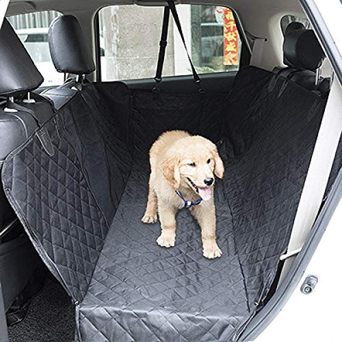 Funda Protectora Asiento Coche Perro Negro Protector de Asiento para Perros para Perros Funda Impermeable Universal para Maletero de Coche con Solapa de Parachoques Se Adapta a Coches, Camiones, Hatc