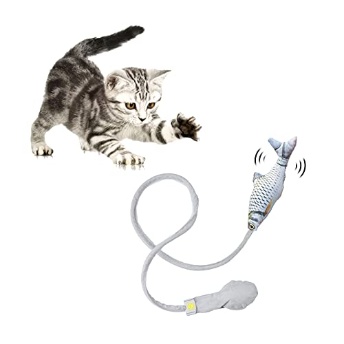 FuninCrea Juguete Interactivo para Gatos,Juguete con Hierba Gatera con Campana y Bolsa de Aire Interactiva,Juguete de Felpa para Gatos para Hacer Ejercicos y Mantenerse en Forma(Carpa Cruciana