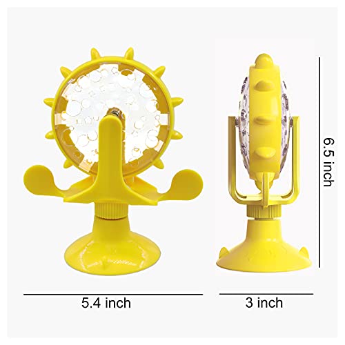 FuninCrea Juguetes Educativos Interactivos para Gatos,Juegos Mentales de Entrenamiento para Gatos y Juguete de Comida de Fugas Lentas para Mejorar el Coeficiente Intelectual de Gatos (Amarillo)