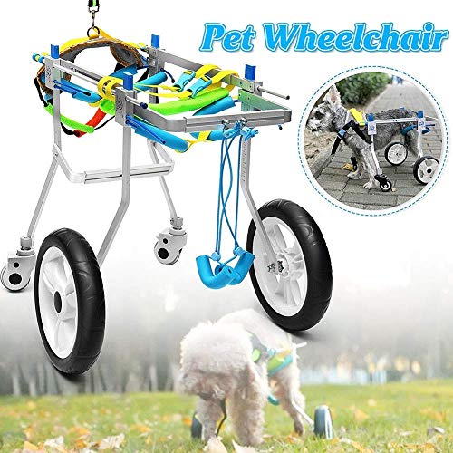 FXBFAG Silla de Ruedas Ajustable para Perros, rehabilitación de Patas traseras ortopédicas, Ruedas de Carro para Perros, Patinete para Mascotas para Ancianos, discapacitados, lesionados, Artritis,