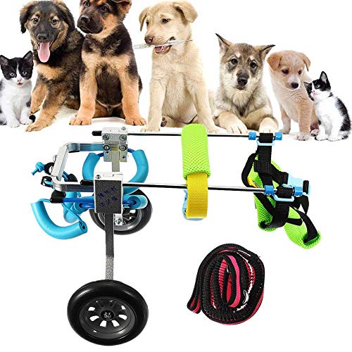 FXBFAG Silla de Ruedas para Perros, 2 Ruedas, Scooter Ajustable para Mascotas, Ligero, ortopédico, para rehabilitación de Patas traseras para Perros con Artritis y displasia de Cadera, para Mascota