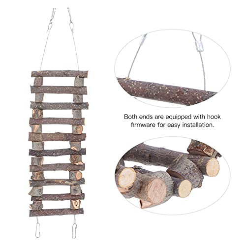 Fybida Escalera para hámster, Jaula para Animales pequeños, Puente de Madera para hámster, ratón, roedores, Juguete masticable para Conejillo de Indias, Chinchilla, hurón, Reptil(60cm)