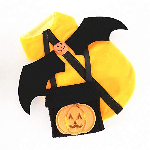 FZ FUTURE Ropa para Mascotas de Halloween, Perros Calabaza Halloween Traje Ropa, Divertido Disfraz de Perrito para Halloween Perro Gato Navidad Pascua,1pcs,M