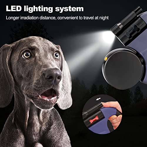 Galatée Correa para Perros Retráctil, Correa para Perros Extensible 3m con Linterna Led, Cuerda De Tracción Telescópica Doble para Perros Pequeños y Medianos De Menos De 20 Kg(Rojo)