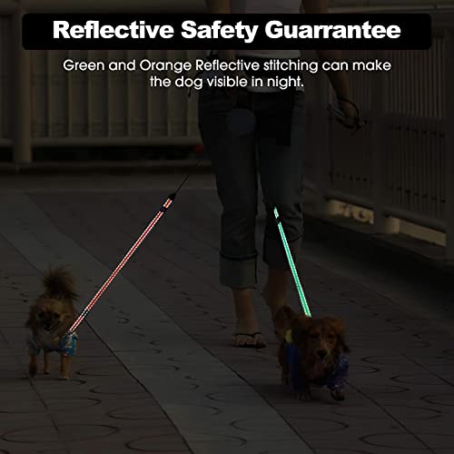 Galatée Correa para Perros Retráctil, Correa para Perros Extensible 3m con Linterna Led, Cuerda De Tracción Telescópica Doble para Perros Pequeños y Medianos De Menos De 20 Kg(Rojo)