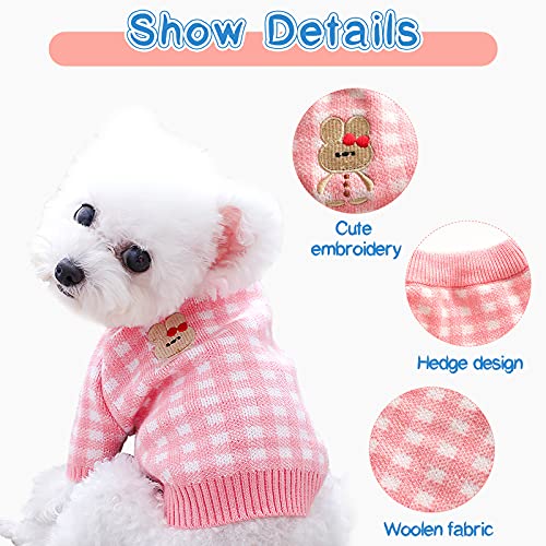 Galatée Suéter para Mascotas, Suéter Cálido para Perros y Gatos, Ropa Cálida De Invierno para Perros y Gatos, Suéter De Punto para Mascotas, Abrigo Cómodo para Mascotas（XL, Pink Twist