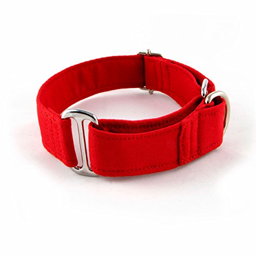 Galguita Amelie, 3cm Ancho Talla S (20cm - 29cm), Collar para Perro Martingale. Rojo.