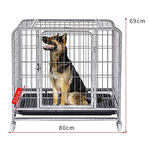 GAOJINXIURZ Jaulas para Perros Las pequeñas y Medianas Empresas Jaula de Perro, for Mascotas Bajo 25kg, Bull Terrier, Terrier de Boston, Corgi, Cocker, Perro japonés, Hierro Forjado Materiales